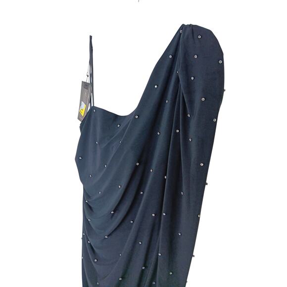 New Mac Duggal 67733 Black One Sleeve Beaded Evening Gown Dress Size 20W - Picture 11 of 15